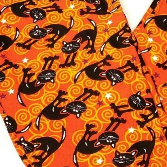 Halloween Leggings Prints Buttery Soft One Size Fits 4 -12 Two Pair Lot OS - Picture 5 of 5